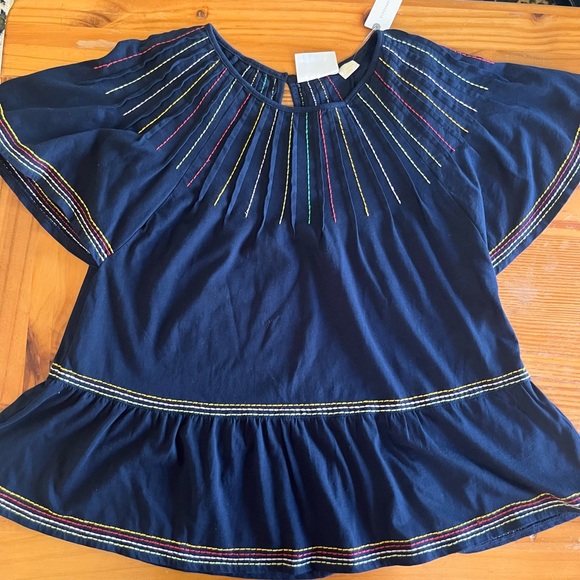 Maeve by Anthropologie flutter sleeve peplum top - Picture 2 of 6